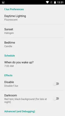 f.lux android App screenshot 2